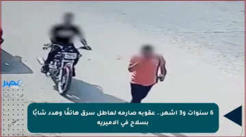 6 سنوات و3 أشهر.. عقوبة صارمة لعاطل سرق هاتفًا وهدد شابًا بسلاح في الأميرية